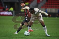 3. Liga - Saison 2026/27 - FC Ingolstadt 04 - TSG Hoffenheim II - Linus Rosenlöcher (Nr.19 - FCI) - Abraha Natnael (Nr.2 - Hoffenheim) - Foto: Meyer Jürgen