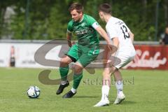 Bezirksliga - Saison 2024/25 - FC Gerolfing - SV Waldeck-München - Philipp Haunschild (Nr.12 - FC Gerolfing) - Simon Airapetian weiss Waldeck - Foto: Meyer Jürgen