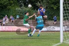 Sparkassenpokal - DJK Ingolstadt - FC Gerolfing - Max Auernhammer blau DJK Ingolstadt - Florian Meier Torwart Gerolfing - Foto: Jürgen Meyer