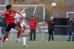 2023_10_28 - Bayernliga Nord - Saison 2023/24 - FC Ingolstadt 04 II - ASV Cham - Leandro Joaquin Kreit Casale rot  FCI - Felix Voigt weiss Cham - Foto: Meyer Jürgen