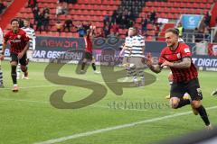 3.Liga - Saison 2022/2023 - FC Ingolstadt 04 -  MSV Duisburg - Der 2:0 Führungstreffer durch Patrick Schmidt (Nr.9 - FCI) jubel - Foto: Meyer Jürgen