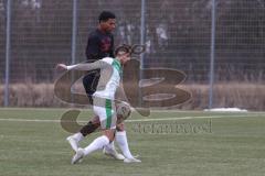 *** Bayernliga Nord - Saison 2025/26 - FC Ingolstadt 04 II - SpVgg Greuther Fürth - Faris Hape (Nr.5 - FC Ingolstadt II) - Adem Imeri grün Fürth - Foto: Meyer Jürgen