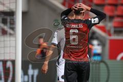3. Liga - Saison 2026/27 - FC Ingolstadt 04 - SV Wehen Wiesbaden - Georgios Antzoulas (Nr.6 - FCI) mit einer vergebenen Torchance - Foto: Meyer Jürgen