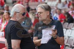 3. Liga - Saison 2025/26 - Energie Cottbus - FC Ingolstadt 04  - Vorsitzender des Vorstandes Peter  Jackwerth (FC Ingolstadt 04) - Geschäftsführer Sport und Kommunikation Dietmar Beiersdorfer (FC Ingolstadt 04) - Foto: Meyer Jürgen