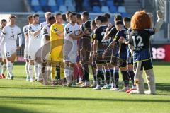 2024_1_27 - 3. Liga - Saison 2023/24 - 1. FC Saarbrücken - FC Ingolstadt 04 -  - Die Mannschaften begrüßen sich - XXXXX - Foto: Meyer Jürgen