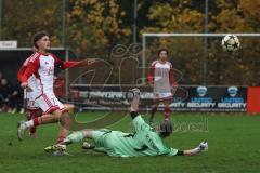 Kreisklasse - Saison 2025/26- Türk SV Ingolstadt - SC Steinberg-  - Enis Kuqanaj weiss Türkisch schiesst den 1:0 Führungstreffer -jubel -  - Johannes Birkner Torwart Steinberg - Foto: Meyer Jürgen