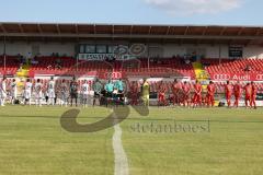 Bayernliga Süd - Saison 2022/2023 - FC Ingolstadt 04 -  TSV Dachau - Die Mannschaften betreten das Spielfeld  - Foto: Meyer Jürgen