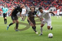 3. Liga; FC Ingolstadt 04 - SC Verl; gejagt Justin Butler (31, FCI) Ezekwem Cottrell (3 Verl) Sapina Vinko (25 Verl)