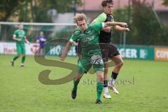 Bezirksliga - Saison 2025/26 - FC Gerolfing - SVA Palzing - Lukas Achhammer (Nr.9 - FC Gerolfing) - Ioannis Argiriadis schwarz Palzing - Foto: Meyer Jürgen