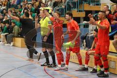 Lotto - Hallen - Bayerncup - Oberbayern -  Saison 2022/2023  - FC Fatih Ing - FC Penzberg - Finale - 1:0 - Jubel - Die Mannschaft Fatih Ingolstadt nach dem Schlusspfiff - Foto: Meyer Jürgen