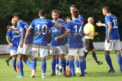 Kreisklasse - Saison 2022/2023 - TSV Ingolstadt Nord - FC Grün Weiss Ingolstadt - Der 1:0 Führungstreffer durch Jean Toribio blau TSV Ing.Nord - Jubel  - Foto: Meyer Jürgen