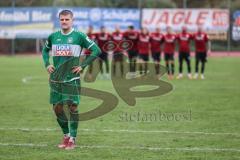 Toto-Pokal; VfB Eichstätt - FC Ingolstadt 04; Elfmeterschiessen, Sebastian Graßl (Nr.11 - VfB) Tor gegen Torwart Marius Funk (1, FCI)