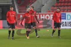 3. Liga - FC Ingolstadt 04 - Hallescher FC - Warmup Thomas Keller (27, FCI) Marc Stendera (10, FCI) Filip Bilbija (35, FCI) Michael Heinloth (17, FCI)