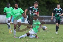 Bezirksliga - Saison 2025/26 - FC Fatih Ingolstadt - TSV Gaimersheim - Dennis Hüttinger (Nr.7 - TSV Gaimersheim) - Mamadou Diallo grün Fatih - Foto: Meyer Jürgen