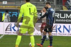 3. Liga - Saison 2025/26 - Waldhof Mannheim  -  FC Ingolstadt 04 - Der 1:2 Führungstreffer durch Ognjen Drakulic (Nr.30 - FC Ingolstadt 04) - jubel - XXXXX - Foto: Meyer Jürgen