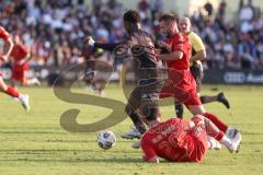 Freundschaftsspiel - Saison 2025/26 - FC Ingolstadt 04 II - Delay Sports - Jason Osei Tutu (Nr.11 - FC Ingolstadt II) - Deniz Hirik (Nr.29 - Delay Sports) - Foto: Meyer Jürgen
