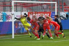 DFB - Pokal - Frauen - Saison 2022/2023 - FC Ingolstadt 04 -  FC Bayern München - Torwart Daum Anna-Lena (Nr.22 - FC Ingolstadt 04 ) - Spielmann Lucie (Nr.6 - FC Ingolstadt 04 ) - Saki Kumagai (Nr.3 - FC Bayern München) - Glodis Perla Viggosdottir (Nr.4 -