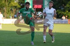 Kreisliga - Saison 2023/24 - Relegation zur BZL - FC Gerolfing - SV Aschau - Christian Träsch grün Gerolfing - Konstantin Karamanlis weiss Aschau - Foto: Meyer Jürgen