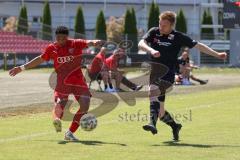 Bayernliga Süd - Saison 2021/2022 - FC Ingolstadt 04 II - SpVgg Hangkofen - David Udogu (#2 FCI) - Florian Sommersberger schwarz Hangkofen - Foto: Meyer Jürgen