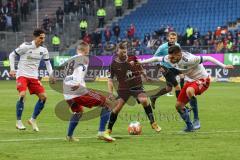 2.BL; Hamburger SV - FC Ingolstadt 04; Marc Stendera (10, FCI) Muheim Miro (28 HSV) Schonlau Sebastian (4 HSV)