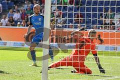 2.BL; Hannover 96 - FC Ingolstadt 04; Valmir Sulejmani (33, FCI) köpft zum Ausgleich 1:1 Tor Jubel Treffer Torwart Martin Hansen (1 Hannover) keine Chance