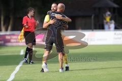 Kreisliga - Saison 2023/2024 - FC Gerolfing - FC Hitzhofen/Oberzell - Der 0:1 Führungstreffer durch Faruk Rencber gelb #6 Hitzhofen - Michael Olah Trainer Hitzhofen -  - jubel - Foto: Meyer Jürgen