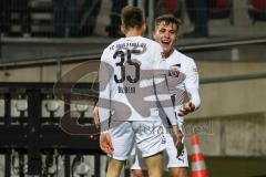 2.BL; 1. FC Nürnberg - FC Ingolstadt 04; Tor Jubel Treffer Filip Bilbija (35, FCI) Dennis Eckert Ayensa (7, FCI)