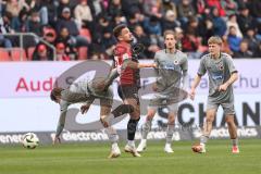 3. Liga; FC Ingolstadt 04 - FC Viktoria Köln; Zweikampf Kampf um den Ball Eisenhuth Tobias (21 VK) Pascal Testroet (37, FCI)