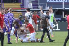 Relegation 2 - VfL Osnabrück - FC Ingolstadt 04 - Spiel ist aus, FCI steigt auf in die 2. Liga, Jubel Party Marcel Gaus (19, FCI) Björn Paulsen (4, FCI)