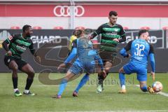 2.BL; Testspiel; FC Ingolstadt 04 - SpVgg Greuther Fürth; Tor Chance verpasst, Patrick Schmidt (32, FCI) Filip Bilbija (35, FCI) Barry Abdourahmane (32 Fürth) Bauer Maximilian (4 Fürth)