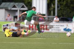 Kreisliga - Saison 2023/2024 - FC Gerolfing - FC Hitzhofen/Oberzell - Philipp Stipic gelb Hitzhofen - Bastian Heigl grün Gerolfing - Foto: Meyer Jürgen