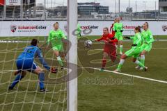 2. Frauen-Bundesliga - Saison 2021/2022 - FC Ingolstadt 04 - VFL Wolfsburg II - Wagner Melanie Torwart Wolfsburg - Maier Ramona (#18 FCI) - Foto: Meyer Jürgen