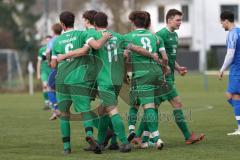 Kreisliga - Saison 2023/24 -  SV Hundszell - SV Denkendorf -  Der 0:1 Führungstreffer durch - Marius Heß grün Denkendorf - jubel - Foto: Meyer Jürgen