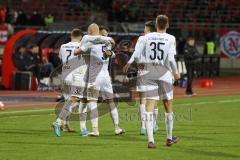 2.BL; 1. FC Nürnberg - FC Ingolstadt 04; Tor Jubel Treffer Patrick Schmidt (32, FCI) Nico Antonitsch (5, FCI) Dennis Eckert Ayensa (7, FCI) Filip Bilbija (35, FCI)