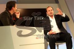 Sportmanager Christian Nerlinger FC Bayern München bei Audi Star Talk mit Moderator Klaus Gronewald