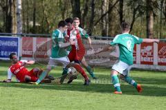 Landesliga Südost - FC Gerolfing - SV Erlbach - Graßl Sebastian #8 grün Gerolfing -Dormeier Florian grün Gerolfing #15 - Foto: Jürgen Meyer