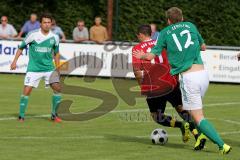 Landesliga - FC Gerolfing - ASV Dachau - Kellner Stefan (#12 Gerolfing) - Bergner Maximilan (#11 Dachau) - Foto: Jürgen Meyer