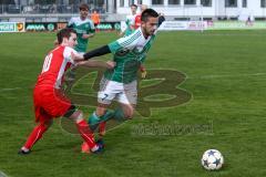 Landesliga Südost - FC Gerolfing - SV Erlbach - Kubicek Andrej #7 grün Gerolfing - Baumann Phillipp rot Erlbach - Foto: Jürgen Meyer