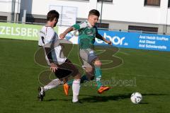 Landesliga - FC Gerolfing - SV Hebertsfelden - Graßl Sebastian #8 grün Gerolfing - Stöger Franz #5 weiß Hebertsfelden - Foto: Jürgen Meyer