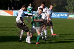 Landesliga - FC Gerolfing - SV Hebertsfelden -Betz Flad #14 grün Gerolfing - Stöger Franz #5 weiß Hebertsfelden -  Foto: Jürgen Meyer