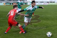 Landesliga Südost - FC Gerolfing - SV Erlbach - Kubicek Andrej #7 grün Gerolfing - Baumann Phillipp rot Erlbach - Foto: Jürgen Meyer