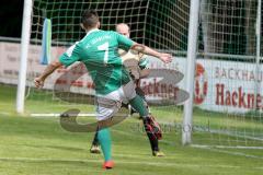 Landesliga SüdOst Fußball - FC Gerolfing - FC Ergolding - Kubicek Andrej #7 grün Gerolfing - Hanglberger Michael Torwart Ergolding - Foto: Jürgen Meyer