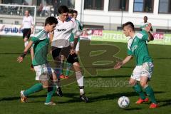 Landesliga - FC Gerolfing - SV Hebertsfelden- Belz Flad #14 grün Gerolfing - Hallman Philipp #19 grün Gerolfing - Foto: Jürgen Meyer