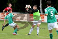 Landesliga - FC Gerolfing - ASV Dachau - Gashi Rafet (#17 Gerolfing) - Nissl Johannes (#5 Gerolfing) - Weimer Marco (Torwart Dachau) - Foto: Jürgen Meyer