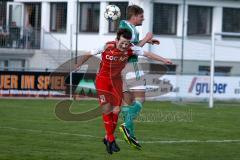 Landesliga Südost - FC Gerolfing - SV Erlbach - Redl Norbert #2 grün Gerolfing - Baumann Phillipp #10 rot Erlbach - Foto: Jürgen Meyer