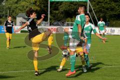 Landesliga - FC Gerolfing -SV Kirchanschöring -  Kubicek Andrej #7 grün Gerolfing - Straßer Alois #14 schwarz Kirchanschöring -  Foto: Jürgen Meyer