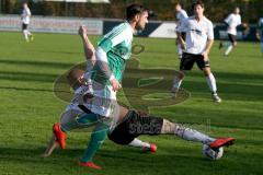 Landesliga - FC Gerolfing - SV Hebertsfelden- Keskin Onur #10 grün Gerolfing - Vorwallner Michael #12 weiß Hebertsfelden - Foto: Jürgen Meyer