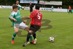 Landesliga - FC Gerolfing - ASV Dachau - Graßl Sebastian (grün Gerolfing) - La Cioppa Michele (rot Dachau) - Foto: Jürgen Meyer