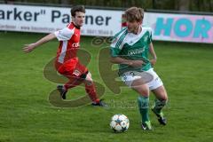 Landesliga Südost - FC Gerolfing - SV Erlbach - Haunschild Philipp #21 grün Gerolfing - Baumann Philipp #10 Erlbach - Foto: Jürgen Meyer