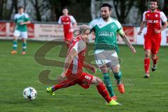 Landesliga Südost - FC Gerolfing - SV Erlbach - Keskin Onur #10 grün Gerolfing - Bruche Marc rot #8 Erlbach -Foto: Jürgen Meyer